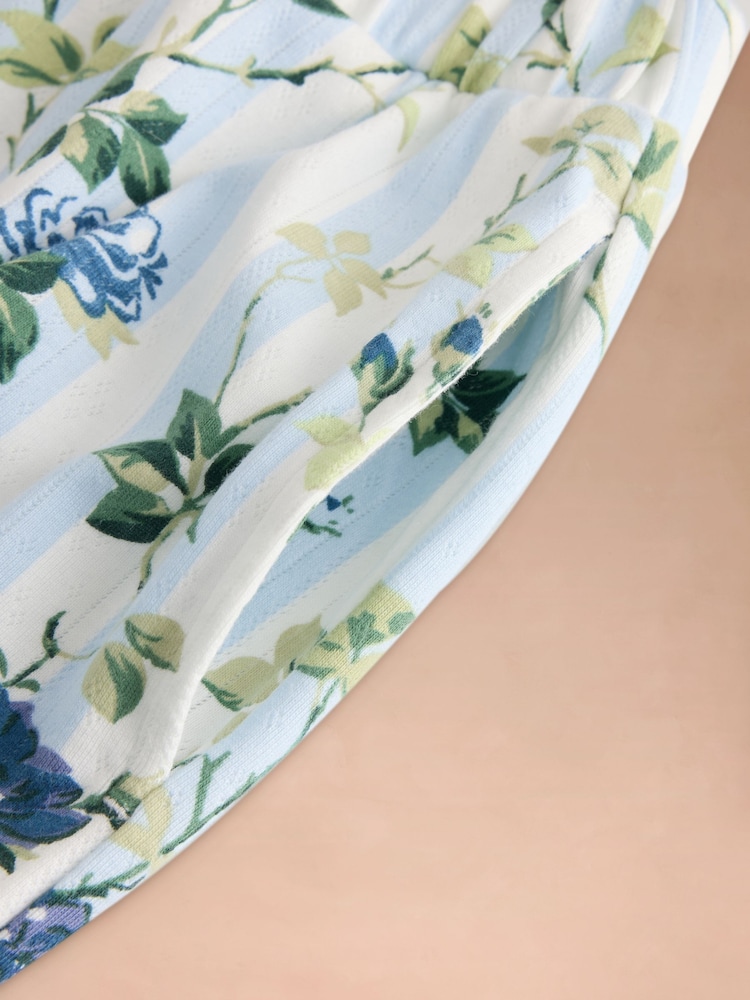 Cath Kidston Blue Climbing Rose Pointelle Pyjamas Set - Image 10 of 10