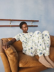 Cath Kidston Blue Climbing Rose Pointelle Pyjamas Set - Image 4 of 5