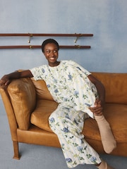 Cath Kidston Blue Climbing Rose Pointelle Pyjamas Set - Image 5 of 5
