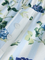 Cath Kidston Blue Climbing Rose Pointelle Pyjamas Set - Image 8 of 10
