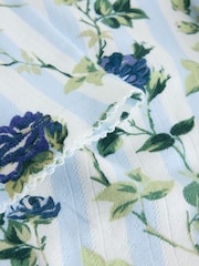 Cath Kidston Blue Climbing Rose Pointelle Pyjamas Set - Image 9 of 10