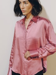 Pink Satin Long Sleeve Shirt - Image 3 of 7