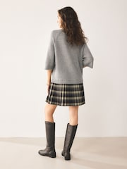 Grey Short Sleeve Knit 2 in 1 Mini Dress - Image 2 of 7