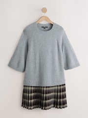 Grey Short Sleeve Knit 2 in 1 Mini Dress - Image 5 of 7