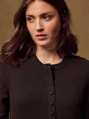 Chocolate Brown Long Sleeve Cardigan 2 in 1 Mini Dress - Image 3 of 7