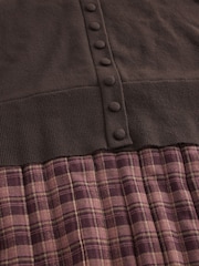 Chocolate Brown Long Sleeve Cardigan 2 in 1 Mini Dress - Image 6 of 7