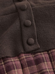 Chocolate Brown Long Sleeve Cardigan 2 in 1 Mini Dress - Image 7 of 7