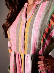 South Beach Multi Jaquard Long Sleeve Mini Dress - Image 4 of 5