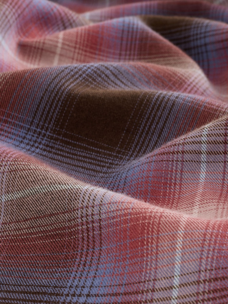 Pink/Brown Check Flannel Oversized Shirt - Image 2 of 3 Pink/Brown Check Flannel Oversized Shirt - Image 2 of 3