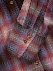 Pink/Brown Check Flannel Oversized Shirt - Image 3 of 3