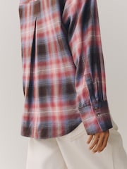 Pink / Braon Provera - Flannel Oversized Shirt - Slika 6 od 9