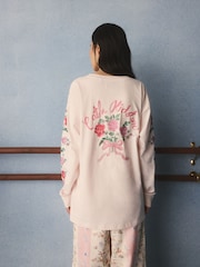 Cath Kidston Pale Pink Rose Print Long Sleeve T-Shirt - Image 4 of 8