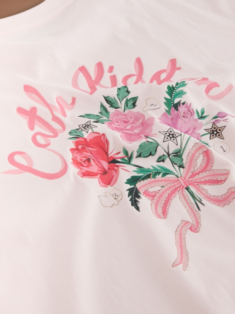 Cath Kidston Pale Pink Rose Print Long Sleeve T-Shirt - Image 8 of 8