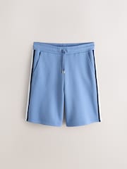Blue Jersey Side Stripe Jort Shorts - Image 1 of 4