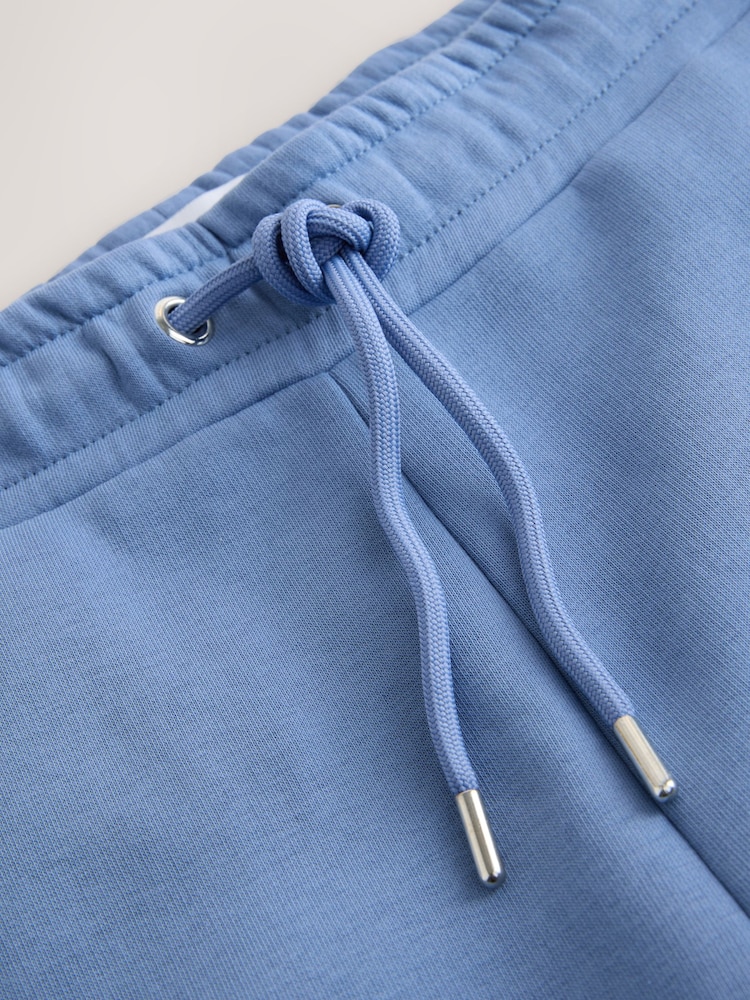 Blue Jersey Side Stripe Jort Shorts - Image 2 of 4