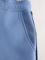 Blue Jersey Side Stripe Jort Shorts - Image 3 of 4