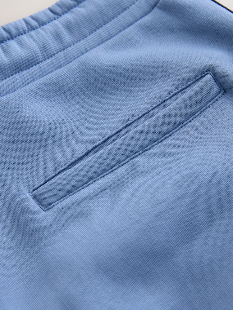 Blue Jersey Side Stripe Jort Shorts - Image 4 of 4