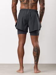 Gym King Grey Fight Division Combat 5 Shorts - Image 3 of 4