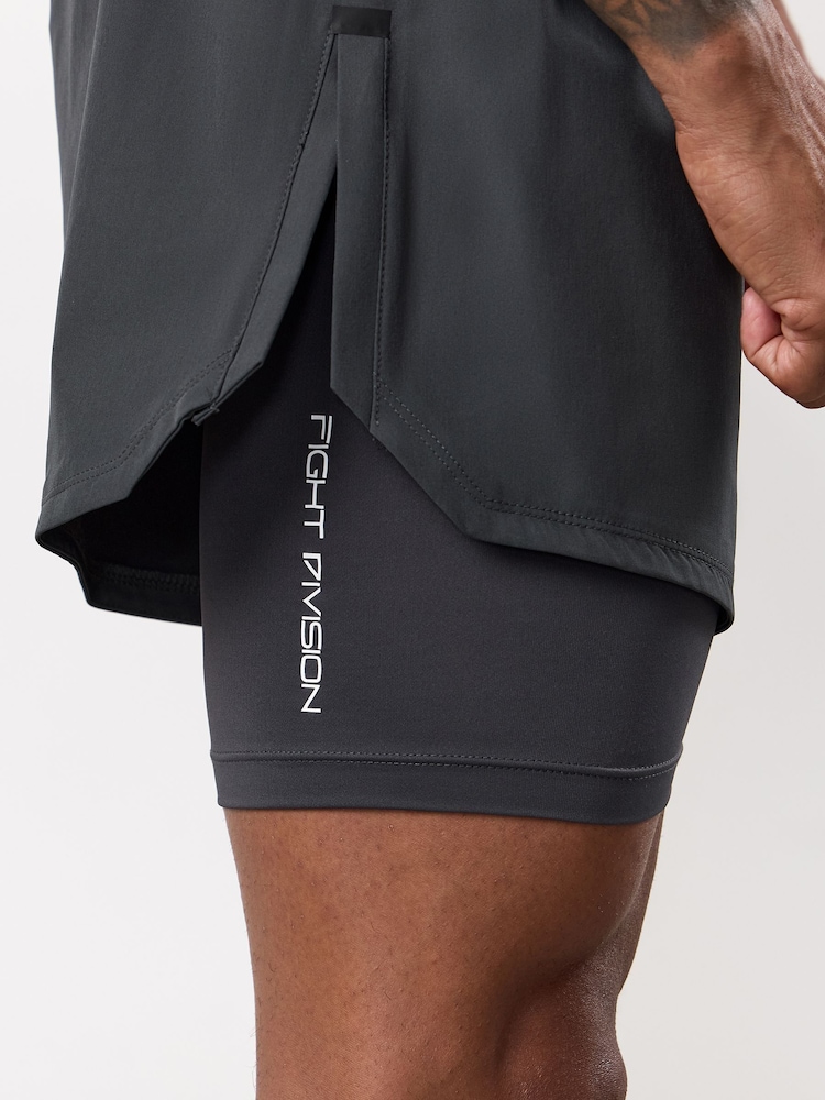 Gym King Grey Fight Division Combat 5 Shorts - Image 4 of 4