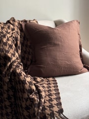 Ellenvale Interiors Chocolate Brown Esmee Linen Cushion Cover 45x45 - Image 2 of 2