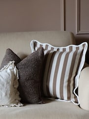 Ellenvale Interiors Brown Chloe Scalloped Edge Cushion Cover 45x45 - Image 2 of 4