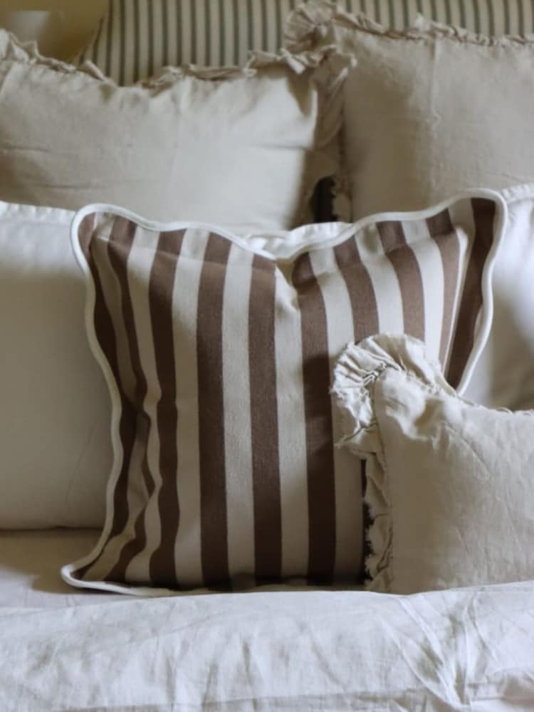 Ellenvale Interiors Brown Chloe Scalloped Edge Cushion Cover 45x45 - Image 4 of 4