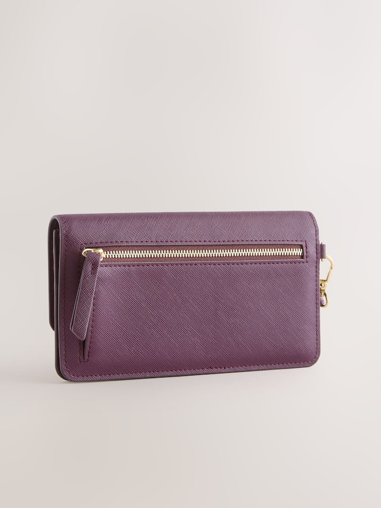Berry Red Foldover Wristlet Purse - Image 2 of 5 Berry Red Foldover Wristlet Purse - Image 2 of 5