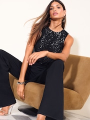 Friends Like These Black Sequin 2 in 1 Jumpsuit - Image 3 of 6