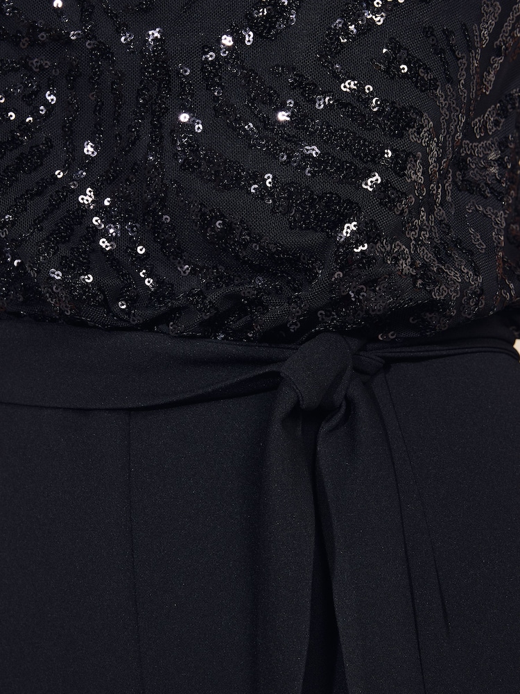 Friends Like These Black Sequin 2 in 1 Jumpsuit - Image 6 of 6 Friends Like These Black Sequin 2 in 1 Jumpsuit - Image 6 of 6