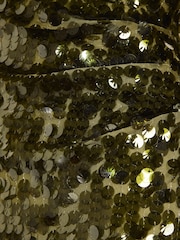 Friends Like These Olive Green Long Sleeve Sequin Wrap Mini Dress - Image 6 of 6