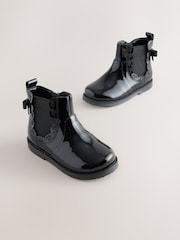 Black Bow Detail Chelsea Ankle Boots - Image 1 of 5