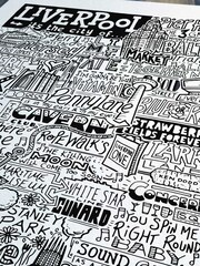 Sketchbook Design Multi Liverpool Landmarks Illustration Framed Wall Art Print - Image 2 of 4