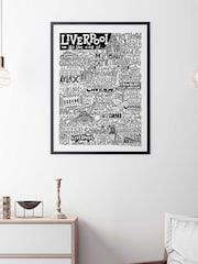 Sketchbook Design Multi Liverpool Landmarks Illustration Framed Wall Art Print - Image 3 of 4