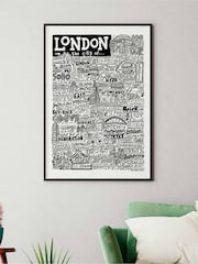 Sketchbook Design Multi London Landmarks Illustration Framed Wall Art Print - Image 3 of 4
