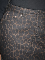 Leopard Denim Mini Skirt - Image 3 of 7