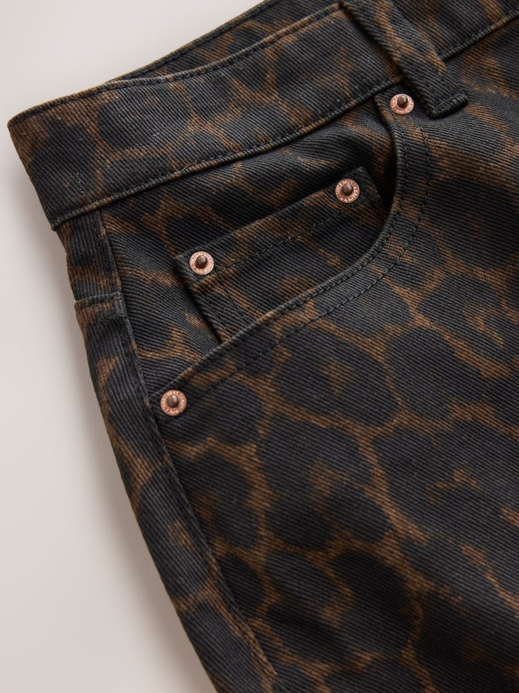 Leopard Denim Mini Skirt - Image 7 of 7 Leopard Denim Mini Skirt - Image 7 of 7