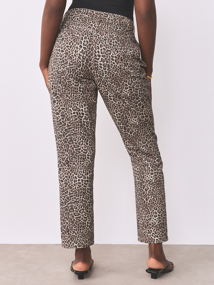 Leopard Print Hourglass Classic High Rise Straight Jeans - Image 2 of 5