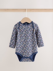Green Floral Long Sleeve Baby Bodysuits 5 Pack - Image 5 of 11
