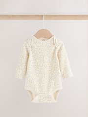 Green Floral Long Sleeve Baby Bodysuits 5 Pack - Image 6 of 11