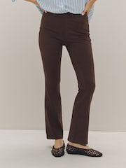 Black/ Chocolate Brown Full Length Jersey Denim Bootcut Leggings 2 Pack - Image 2 of 9