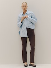 Black/ Chocolate Brown Full Length Jersey Denim Bootcut Leggings 2 Pack - Image 3 of 9