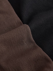Black/ Chocolate Brown Full Length Jersey Denim Bootcut Leggings 2 Pack - Image 8 of 9