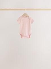 Ecru/Ružičasti oblak - Bodići kratkih rukava za bebe 5 pakovanje - Slika 6 od 11