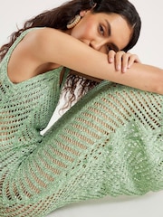 فستان ماكسي محبوك بلا أكمام وبنمط معدني من River Island - صورة 5 من 5