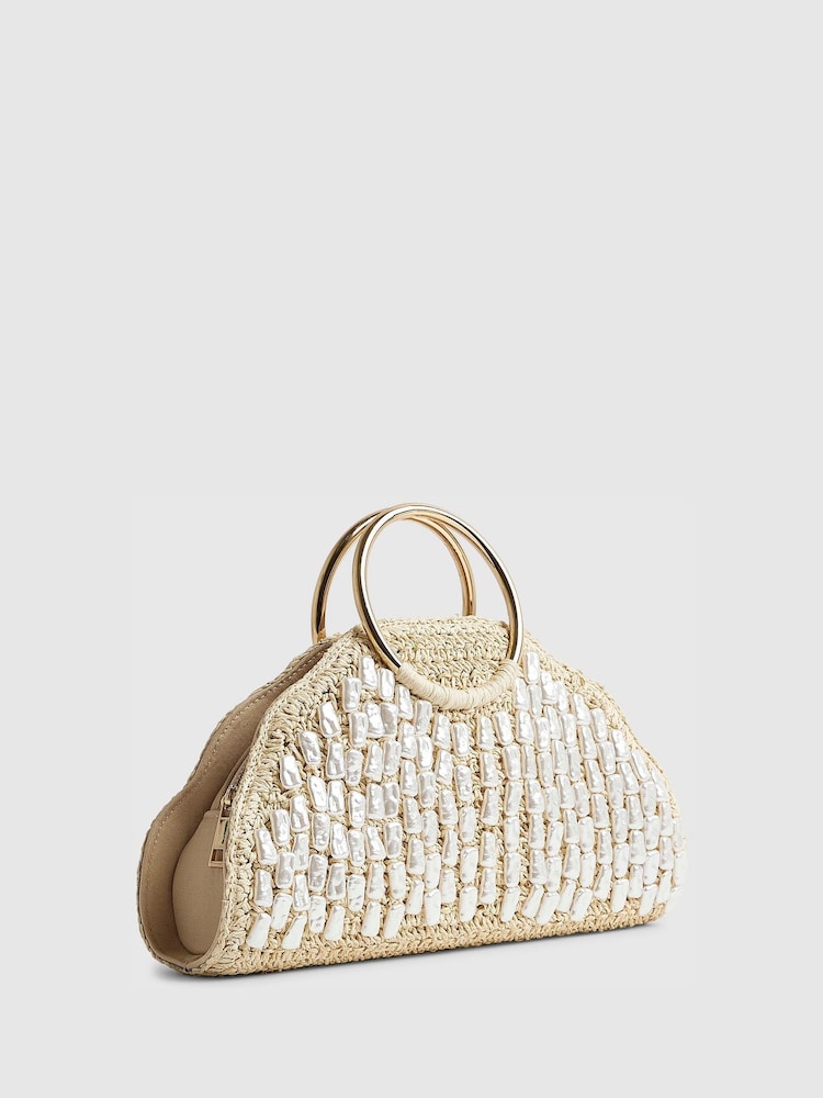 River Island Pearl Raffia Håndtak Håndveske - Bilde 2 av 5