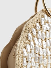 River Island Pearl Raffia Håndtak Håndveske - Bilde 4 av 5