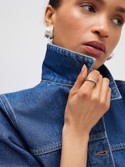 River Island Blue Button Through Denim Mini Dress - Image 2 of 4