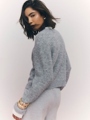 River Island Grey Longline V-Neck Tipped Cardigan - Image 2 of 4