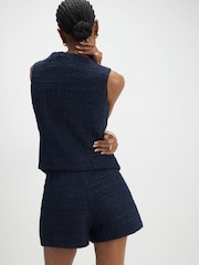 River Island Blue Boucle Button Skort - Image 4 of 4