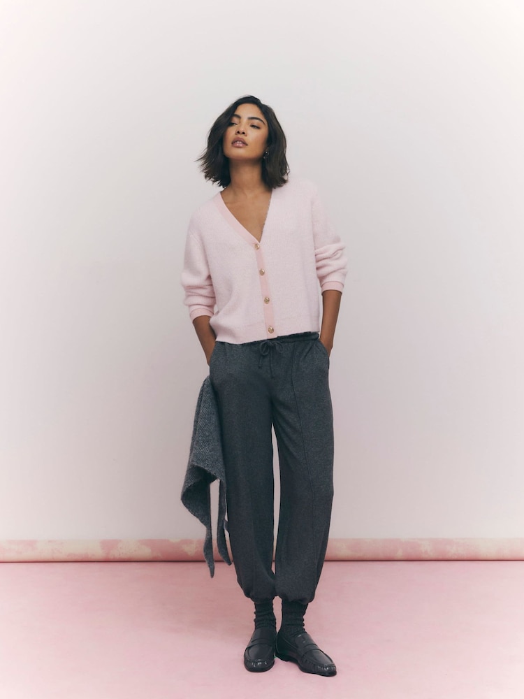 River Island Pink Longline V-Neck Tipped Cardigan - Image 4 of 4